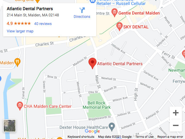 map of our Malden, MA location